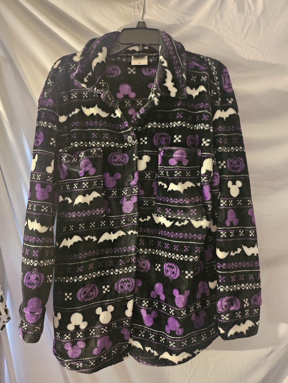 Disney‎ Black and Purple Mickey Fleece Shacket Med
